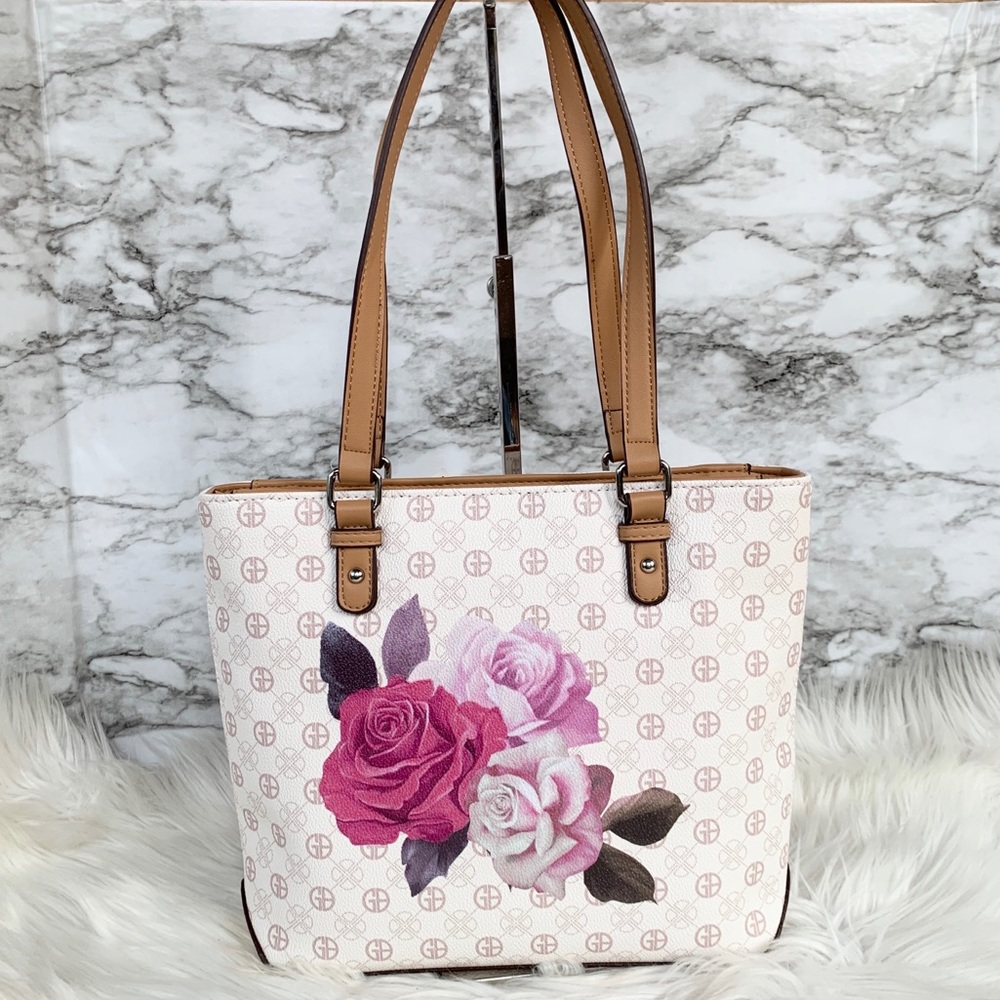 Giani Bernini Signature Rose Tote Shoulder Bag - Picture 2 of 15